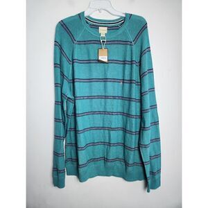 G.H. Bass & Co. Men Teal Blue & Green 100% Cotton Pullover Sweater size XL